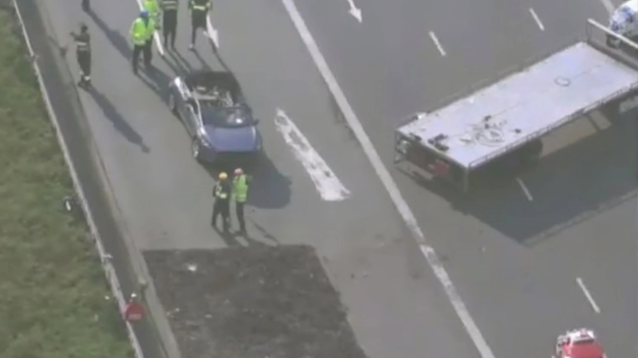 A2 Crash Near Darenth Blocks London-Bound Route After Hybrid Car Overturns
